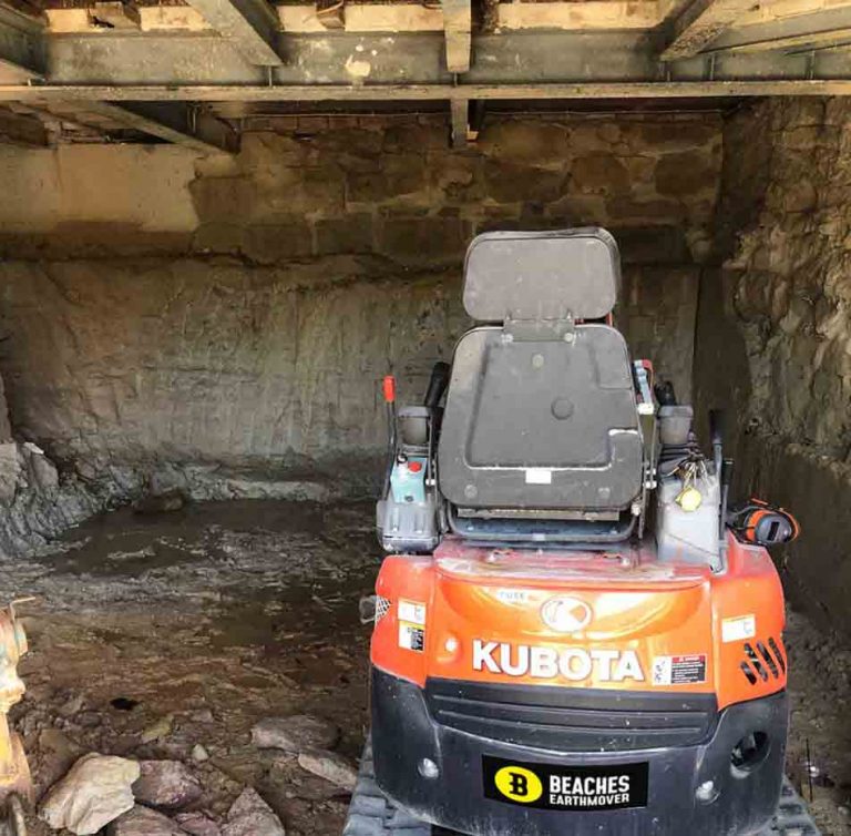 excavation-under-house-tight-access-difficult-access